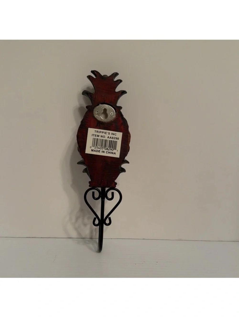Resin & Metal Decorative Pineapple Wall Coat Hook Picture Hanger 8.5'' Tall.